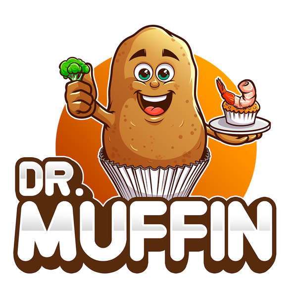 Muffin logo with the title 'logo created for Dr. Muffin'