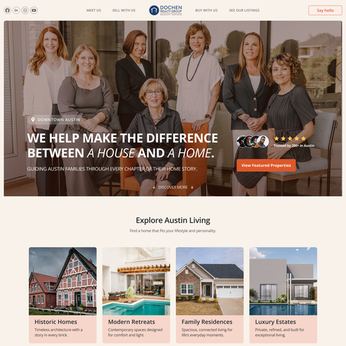 Real estate website with the title 'Dochen Realtors Website'
