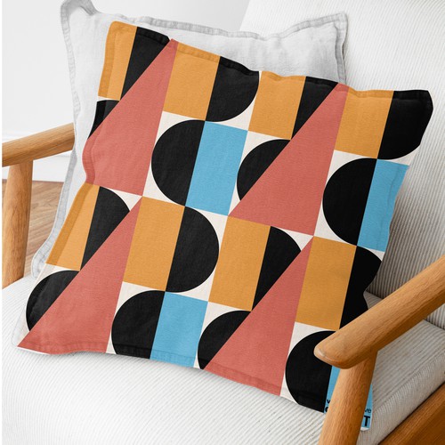 Fabric design artwork with the title 'Geometric pattern illustration for pillows for Vista Collective Summit event '