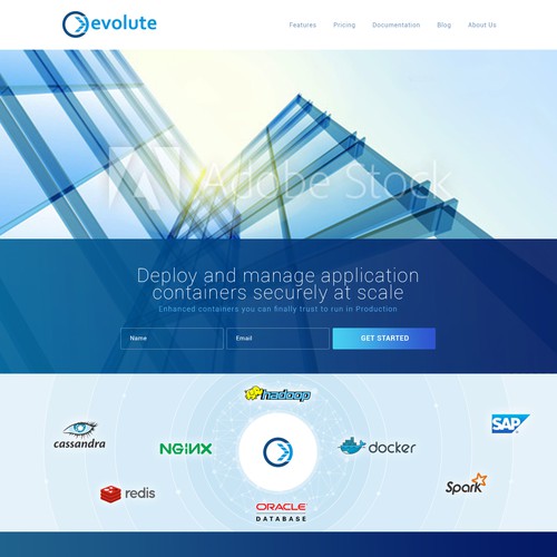 Website with the title 'Evolute.io Webdesign '