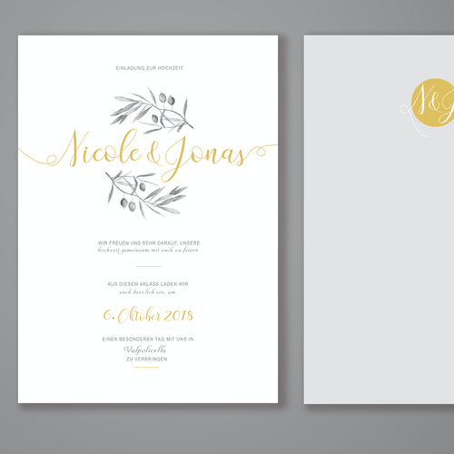 Invite design with the title 'Tuscan inspired wedding invitation'