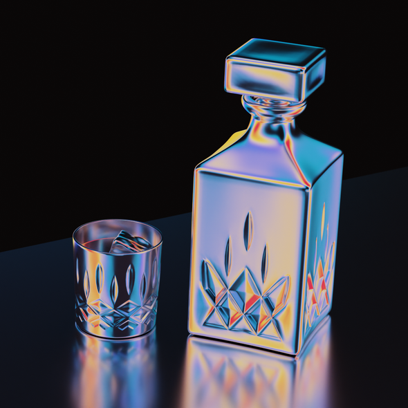 3D artwork with the title 'Chrome drink'
