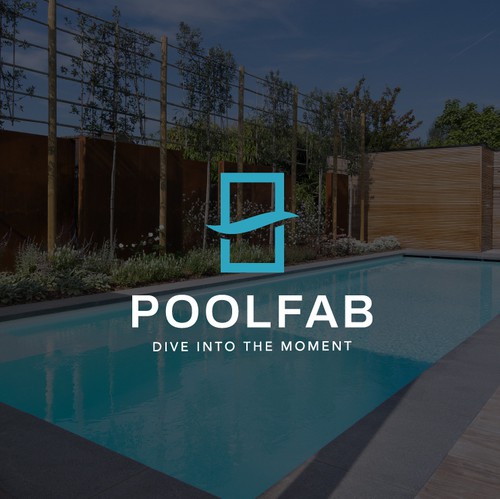 Pool design with the title 'Logo Design - Poolfab'