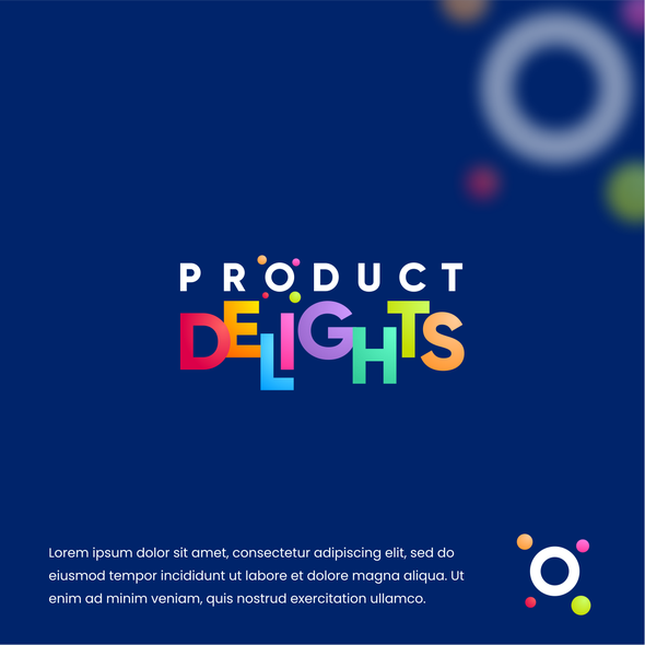 Delight logo with the title 'Colorful, fun and pofessional typography logo'