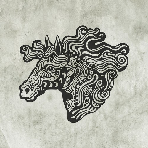 Line art t-shirt with the title 'horse'