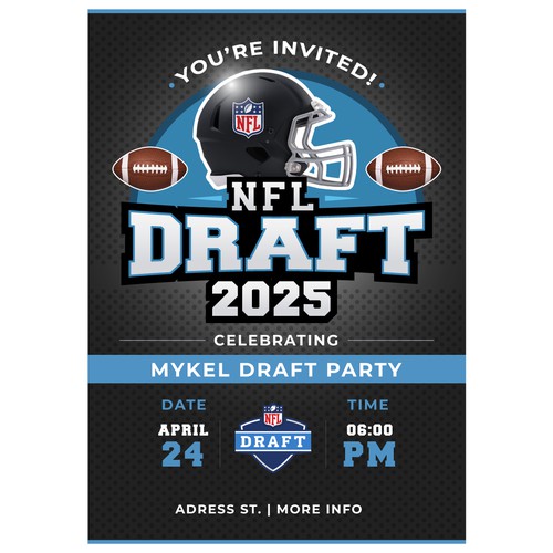 NFL design with the title 'Sports american football invite'