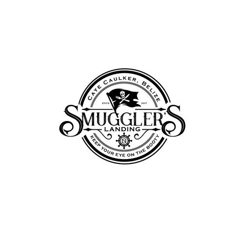 Pirate logo with the title 'Smuggler's Landing'