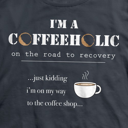 Coffee t-shirt with the title 'Coffeeholic'