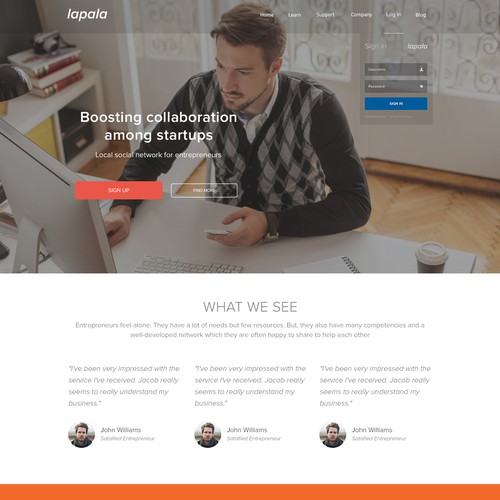 Collaboration design with the title 'Entrepreneurs'