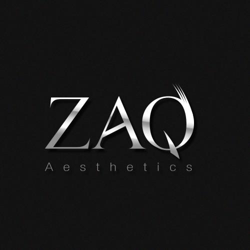 Metallic logo with the title 'ZAQ AESTHETICS'