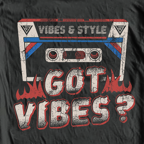 Old school t-shirt with the title 'Vintage style'