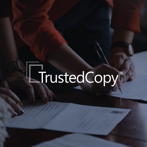 Signature design with the title 'Logo for TrustedCopy'
