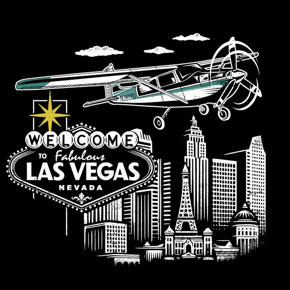 Fashion design with the title 'Airplane over Las Vegas Design'