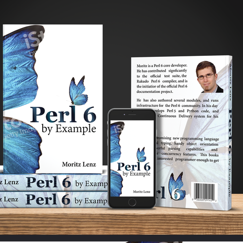 Back design with the title 'Cover for book about programing language Perl 6'
