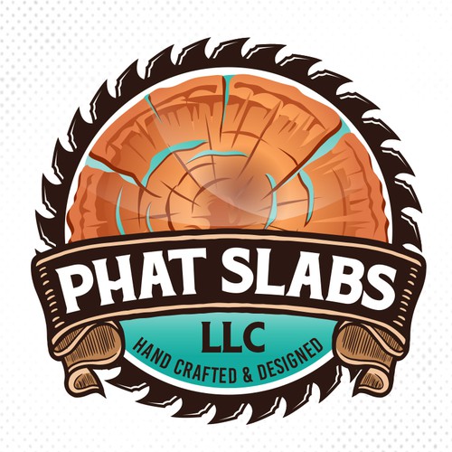Woodworking design with the title 'Phat Slabs LLC'