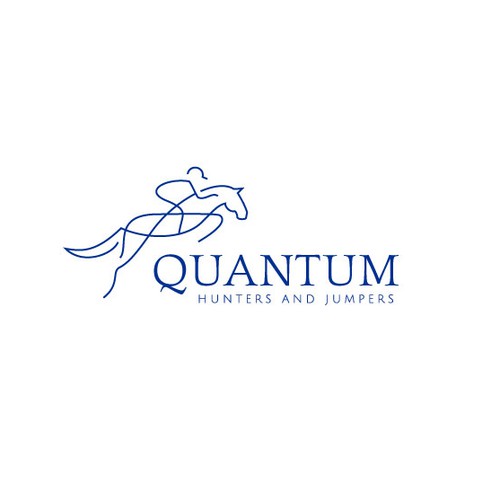 Horse logo with the title 'Quantum Hunters and Jumpers logo design'