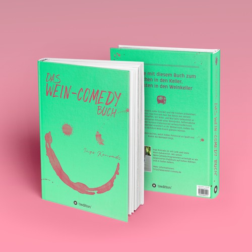 Comedy book cover with the title 'Wine comedy book'