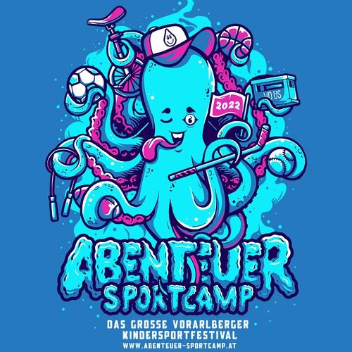 Camp t-shirt with the title 'Abenteuer Sportcamp 2022'