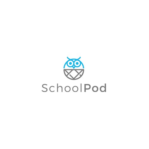 Teal design with the title 'Logo Design for SchoolPod'