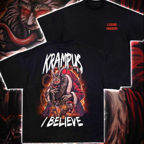 Christmas t-shirt with the title 'KRAMPUS'