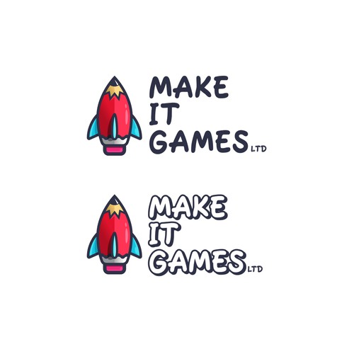 Board game design with the title 'Winning logo for Make It Games Ltd'