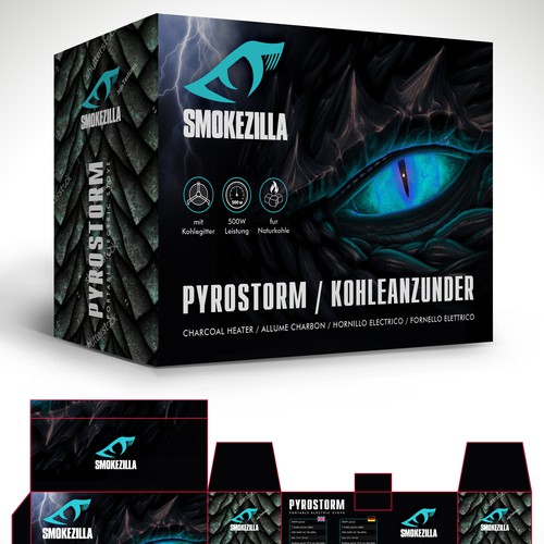 Smoke design with the title 'Package and Logo design'