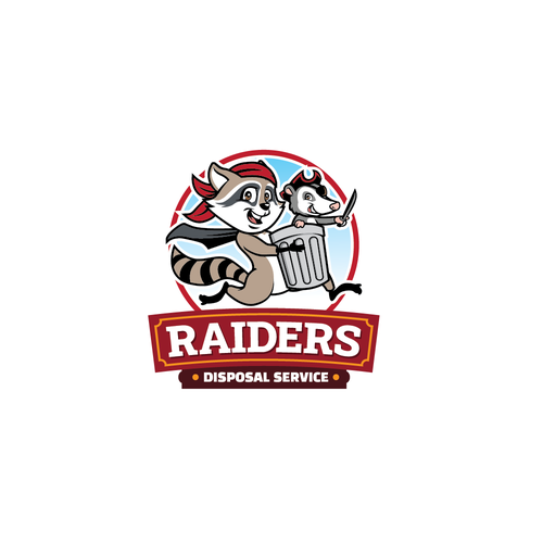 Cleaning company logo with the title 'Raiders Disposal Service Logo'
