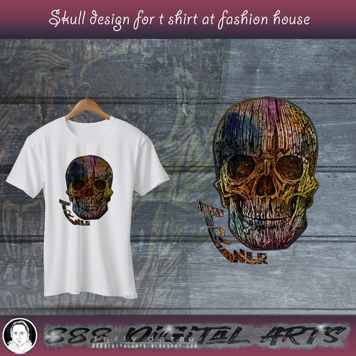 Beautiful t-shirt with the title 'A Head Skull made by mess'