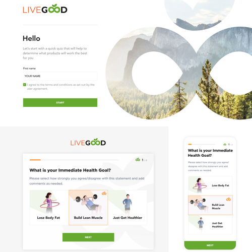 Wizard design with the title 'Web & Mobile App Quiz / Survey / Online Questionnaire '