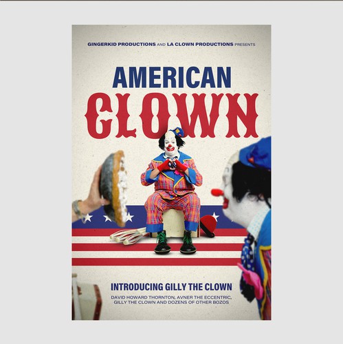 Clown design with the title 'American Clown'