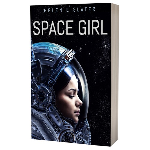 Cosmos design with the title 'Book cover design - Space Girl by Helen E Slater'