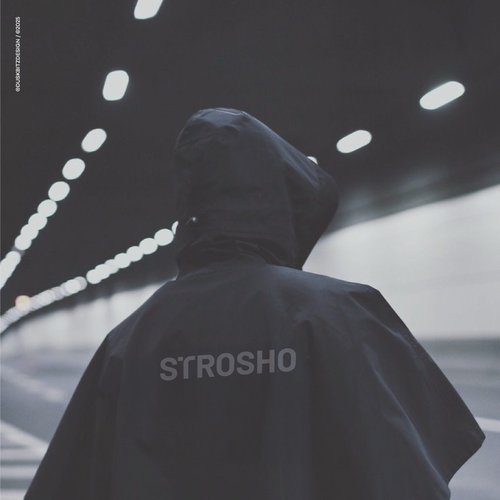 Kinetic logo with the title '/STROSHO/ Streetwear wordmark design'