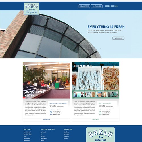 Product design website with the title 'A clean website layouts '