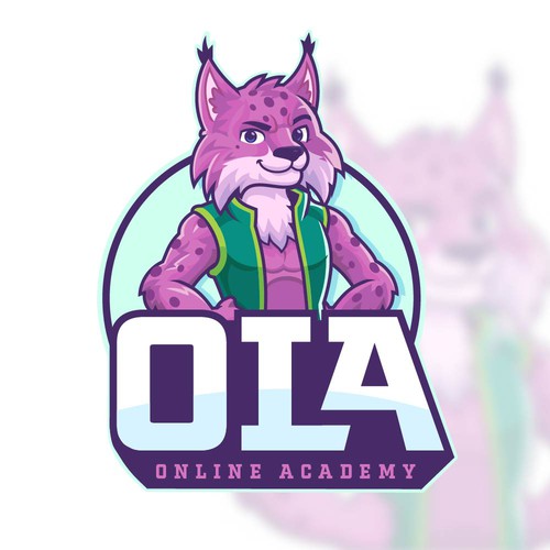 Abstract lion logo with the title 'High school logo'