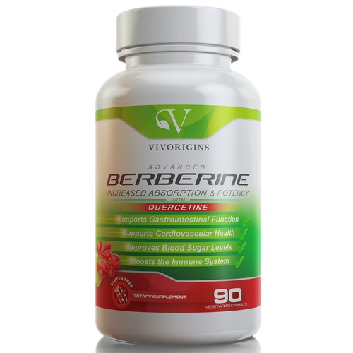 3D rendering design with the title 'Berberine'