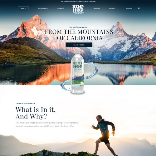 Fitness website with the title 'Hemp Beverages'
