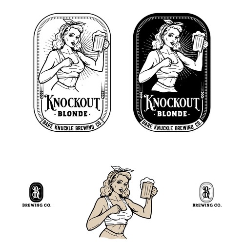 Beer brand with the title 'Bare Knucle Blonde'