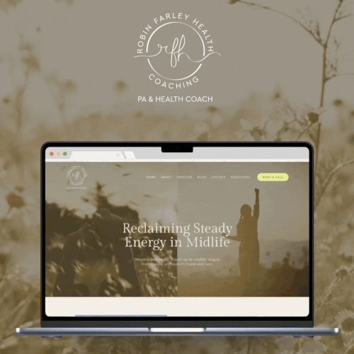 Design with the title 'Robin Farley Health Coaching Website'