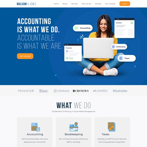 Creative website with the title 'Modern & Professional Website Needed for Canadian Accounting Firm'