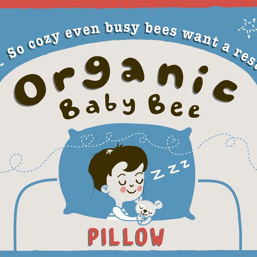 Cute label with the title 'Design label & logo for organic children's pillow that says luxury, soft, sleepy. One that will pop online.'