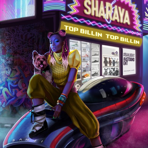 Digital artwork with the title 'Illustration for Sharaya J'