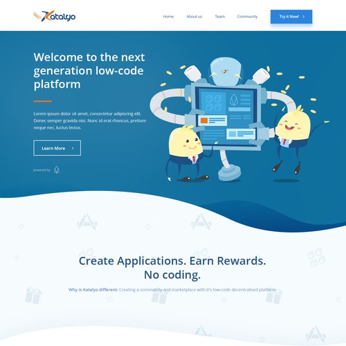 Illustration website with the title 'Katalyo Website'