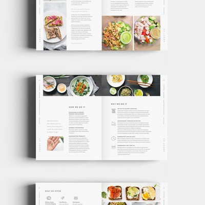 Clean minimal catering booklet