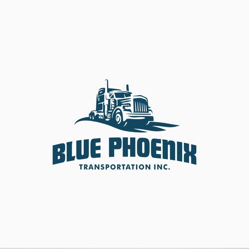 Truck design with the title 'Blue Phoenix Transportation Inc'