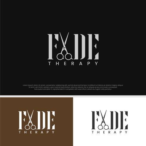 Scissors logo with the title 'Modern Barbershop Logo with Barber Scissor Symbol: Sophistication in Black'