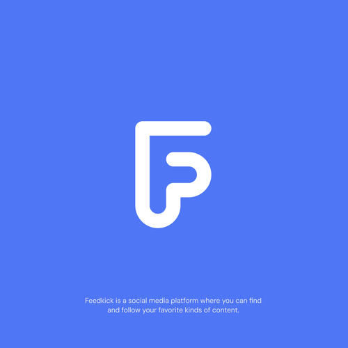 Letter f design logo with the title 'Feedkick - Social Media Platform'