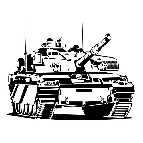 Stencil design with the title 'Tank'
