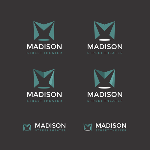 Stage design with the title 'Contemporary logo for Madison street theater in Chicago'