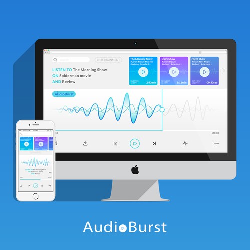 Radio design with the title 'Audio App design'
