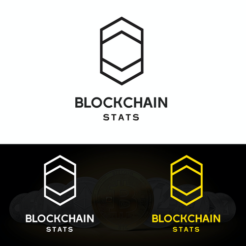 Chain design with the title 'Logo design -BLOCKCHAIN STATS'